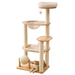 Lucent 132cm solid wood cat tree tower with condo and scratching posts