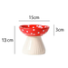 Minimalist ceramic pet food and water bowl featuring a modern Red Mushroom design with a 300ml capacity.