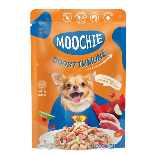 Moochie Complete & Balanced Boost Immune Duck 85g pouch for dog food Singapore