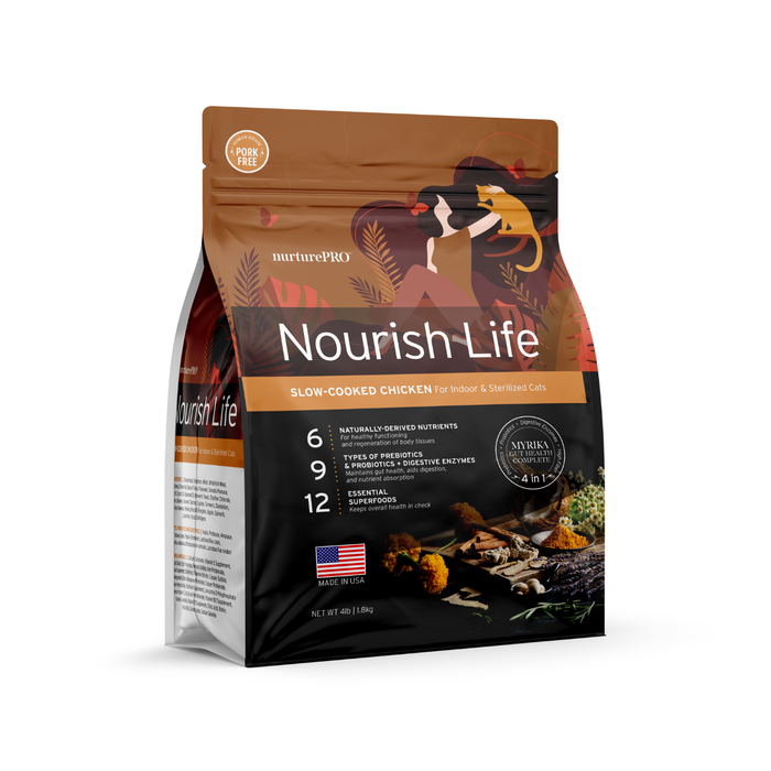 Nurture Pro Nourish Life Chicken Formula For Mature 7+ Dry Cat Food 4lbs