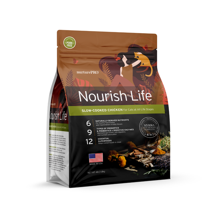 Nurture Pro Nourish Life Chicken Formula Kitten & Adult Dry Cat Food 4lbs