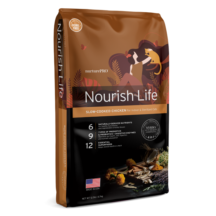 Nurture Pro Nourish Life Chicken Formula For Mature 7+ Dry Cat Food 12.5lbs