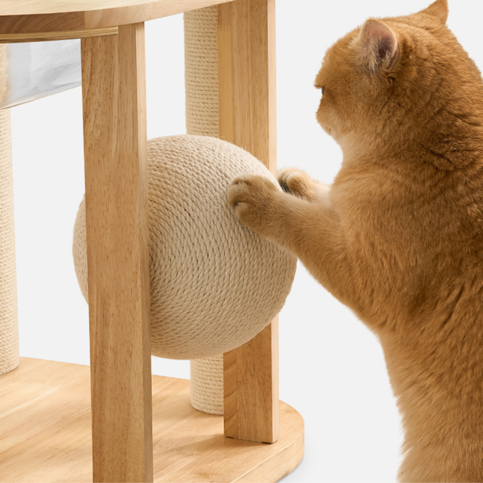 139cm Sierra Stretch & Scratch Solid Wood Cat Tower