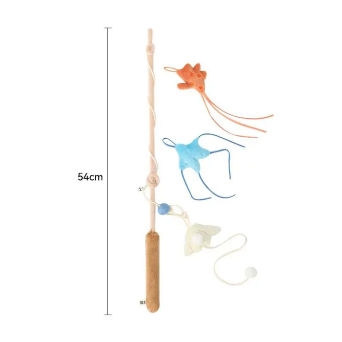 Fukumaru Colourful Cat Teaser Good Quality Last Long Cat Toys - Sea 54cm