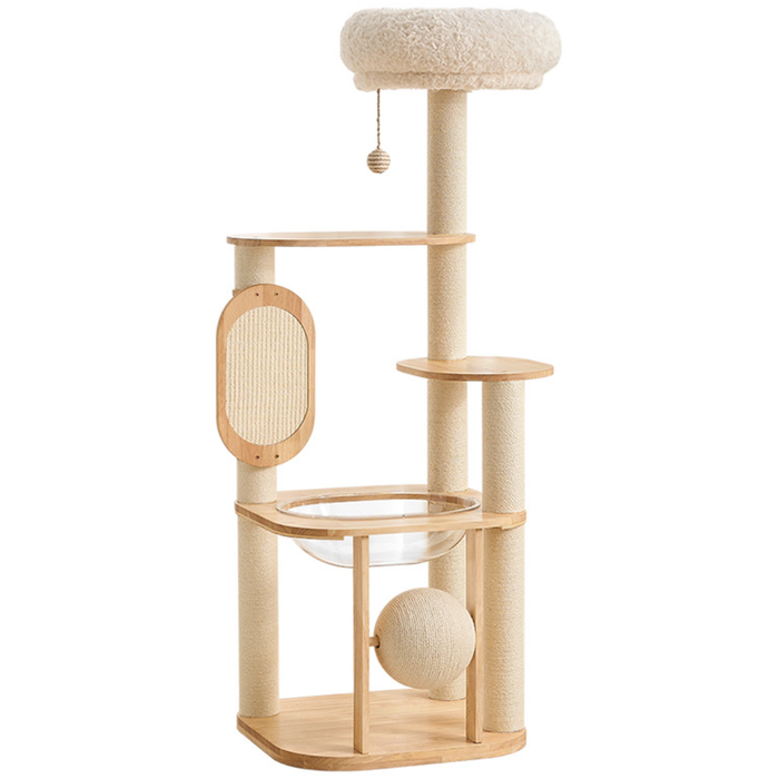 139cm Sierra Stretch & Scratch Solid Wood Cat Tower