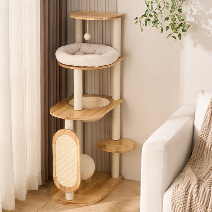 127cm Nova Signature Solid Wood Modular Cat Frame & Tower