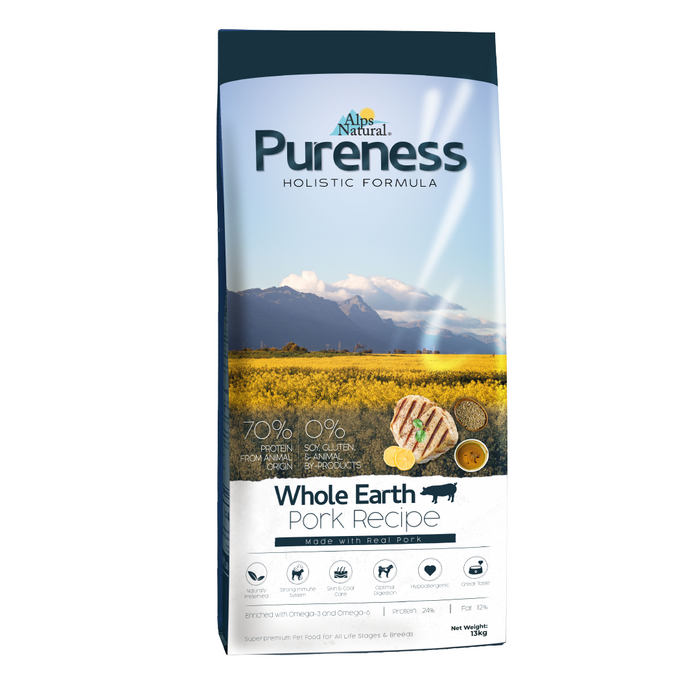 Alps Natural Pureness Holistic Pork Dry Dog Food 13kg
