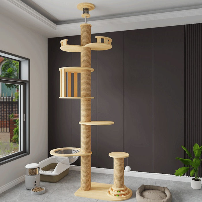 Purradise Climber ceiling cat condo tower with solid wood platforms