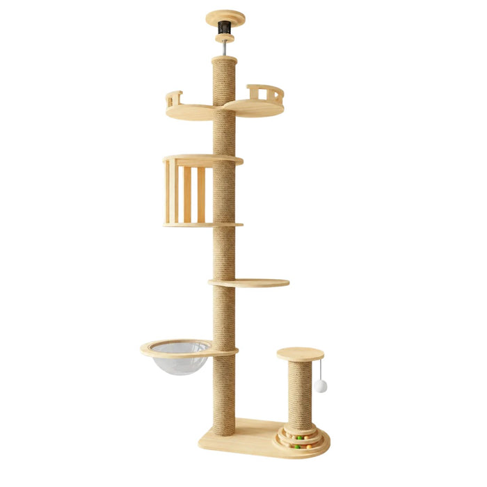 Purradise Climber ceiling cat condo tower with solid wood platforms