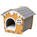 Size L semi-closed felt cat nest, cozy modern cat house for large cats