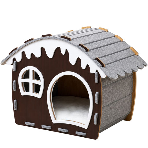 Size XL semi-closed felt cat and dog nest, cozy modern pet house