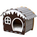 Size XL semi-closed felt cat and dog nest, cozy modern pet house
