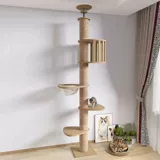 Solid Wood Ceiling Cat Condo D (250-270 cm) w/ Space Capsule packaging and full view