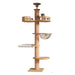Solid Wood Ceiling Cat Condo With Space Capsule & Hammock (Condo Ceiling C) (250cm - 270cm Height) - Neko.SG