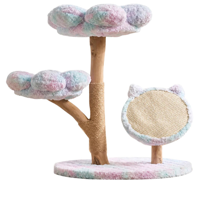Summer Flower 72.5cm solid wood cat tree with scratching post and climbing frame