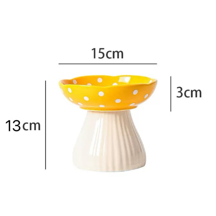 Pet Bowl (Yellow Mushroom) – 300ml Microwave & Dishwasher Safe