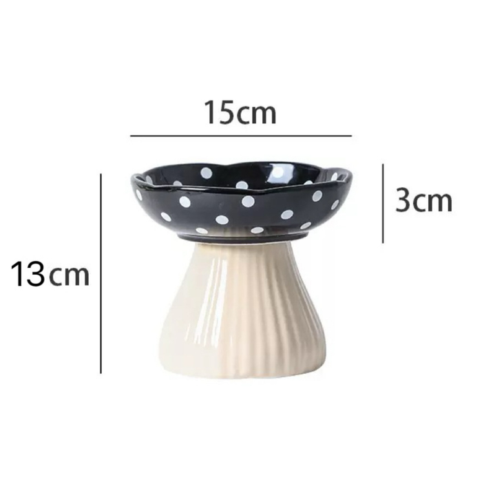Pet Bowl (Black Mushroom) – 300ml Microwave & Dishwasher Safe