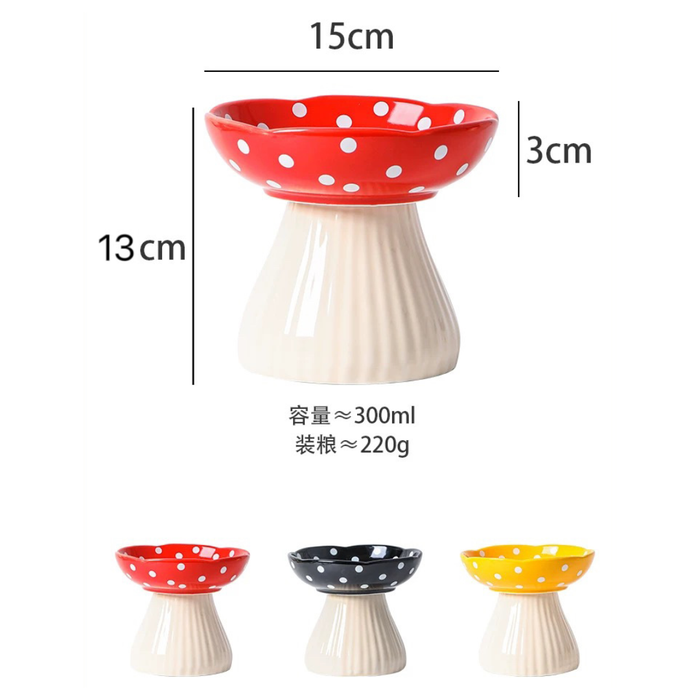 Pet Bowl (Black Mushroom) – 300ml Microwave & Dishwasher Safe