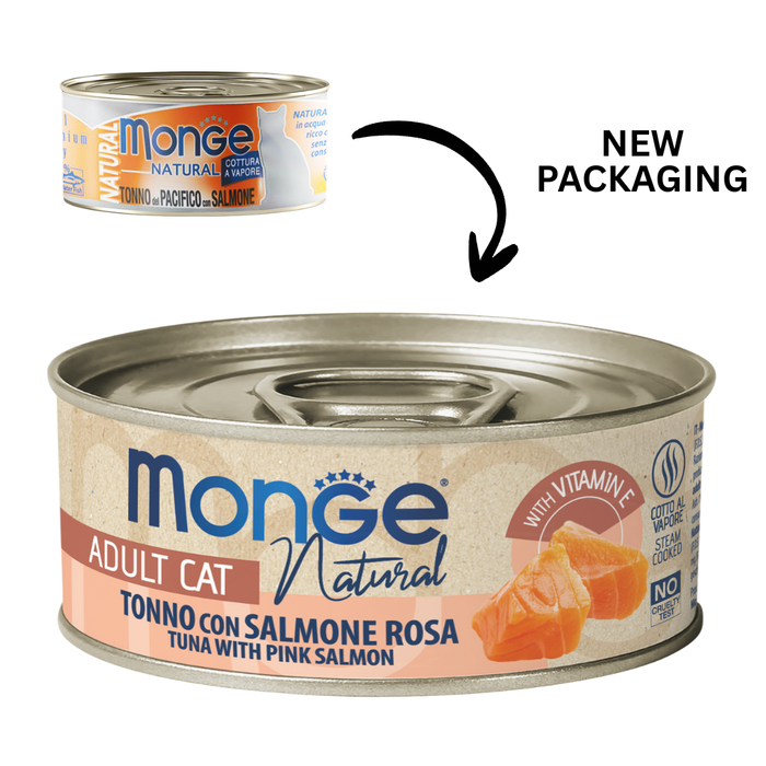 Monge Cat Natural Tuna with Pink Salmon 80g