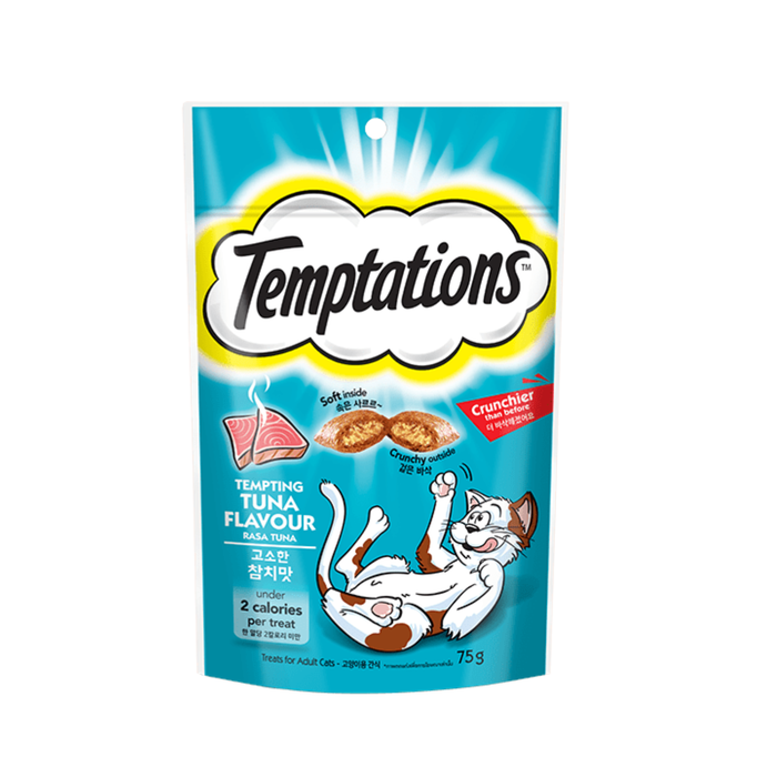 Temptations Tempting Tuna Cat Treats – Crunchy Outside, Soft Inside (75g)