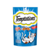 Temptations Cat Treats Savoury Salmon cat treat package with blue background