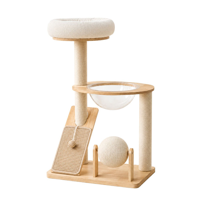 The Terra 96cm Luxury Solid Wood Cat Playground (Tree, Condo & Scratching House)