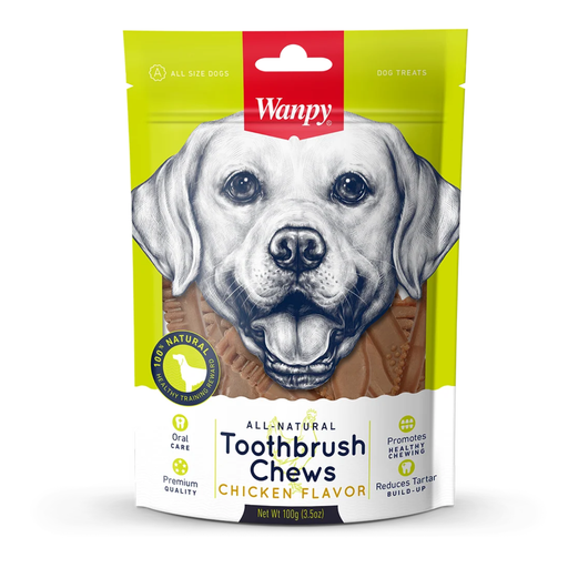 Wanpy Toothbrush Chews Chicken Flavor Dog Treats 100g pack for dog snacks Singapore