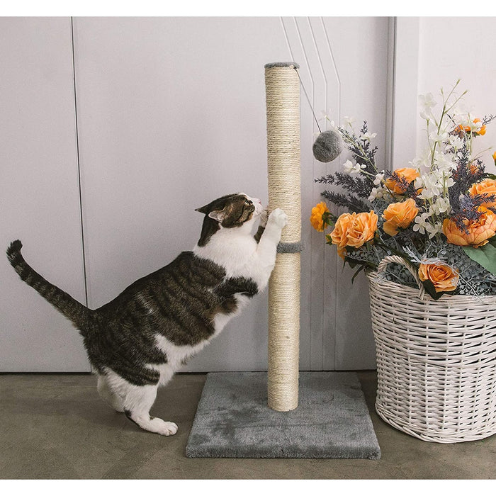 88cm Tall Cat Scratching Post / Pole (Dark Grey)