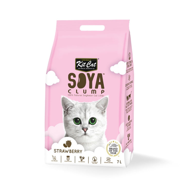 [OLD] Kit Cat Soya Clump Strawberry Cat Litter 7L