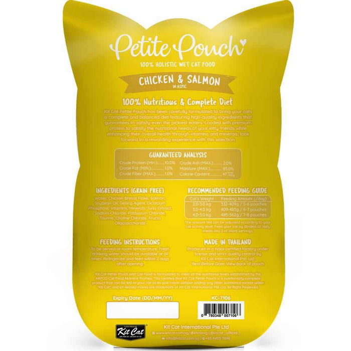 Kit Cat Petite Pouch - Chicken & Salmon In Aspic 70g