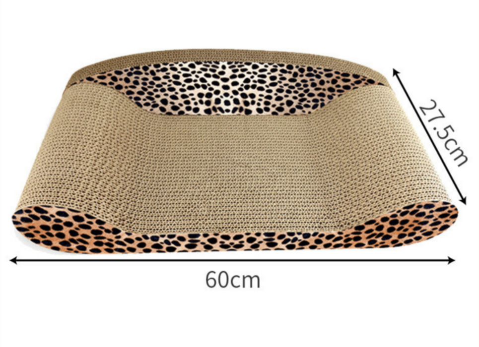 60cm Leopard Cat Scratch Board - Durable Recyclable Cardboard with Catnip