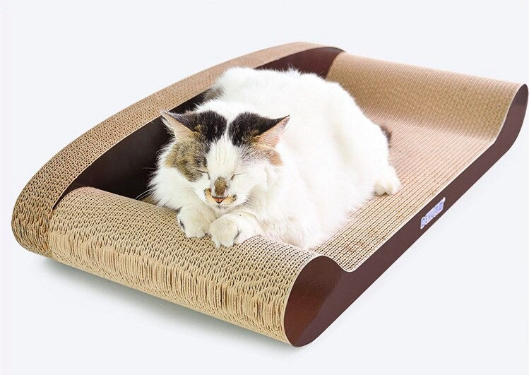 83cm Brown Cat Scratch Board - Durable Recyclable Cardboard with Catnip
