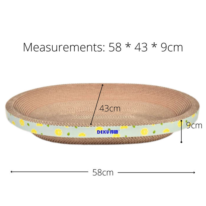 58cm Oval Shape Cat Scratching Board & Bowl Bed Pet Scratcher