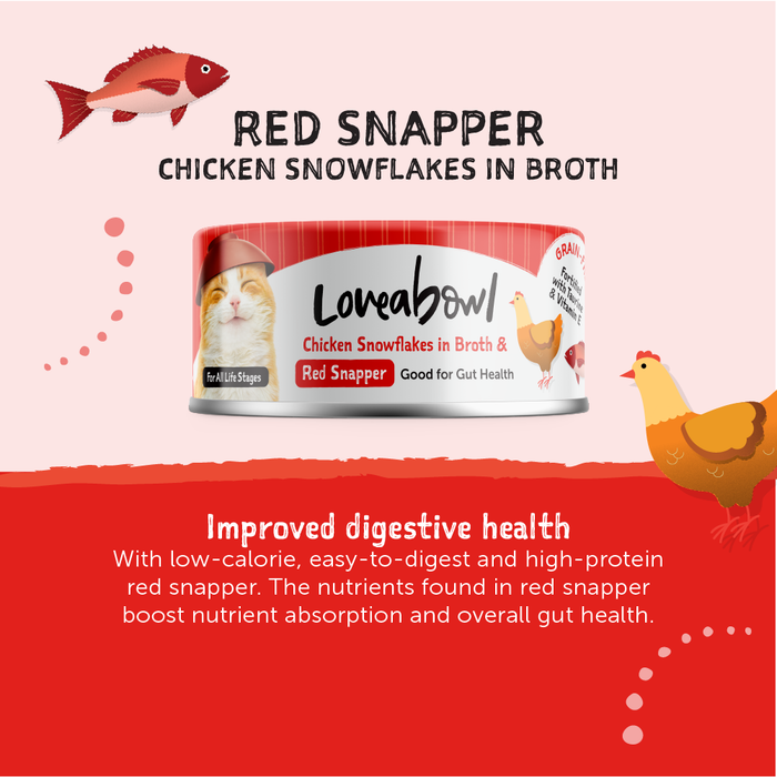 Loveabowl Chicken Snowflakes In Broth With Red Snapper 70g