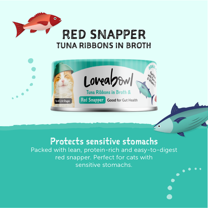 Loveabowl Tuna Ribbons In Broth With Red Snapper 70g