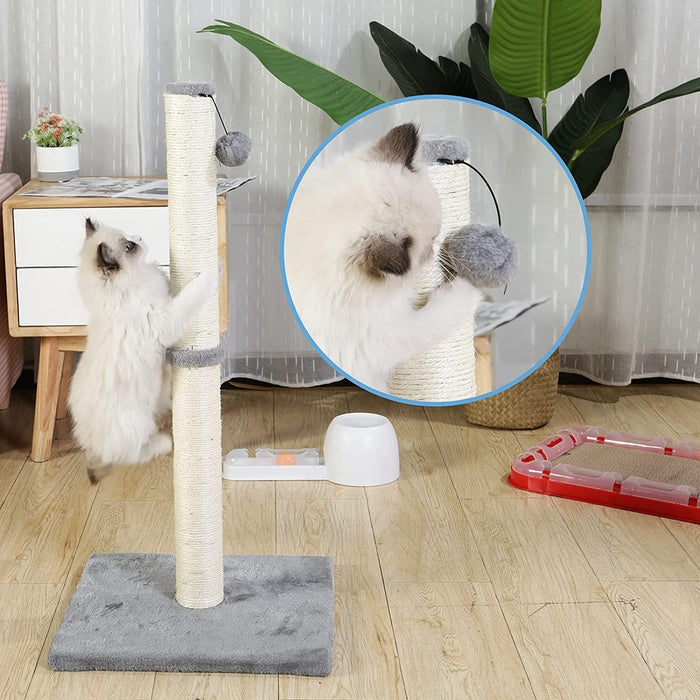 88cm Tall Cat Scratching Post / Pole (Light Grey)
