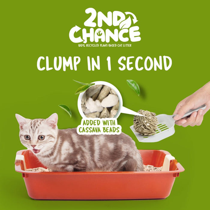 Kit Cat 2nd Chance Green Tea Leaves Cat Litter 2.5kg x 6