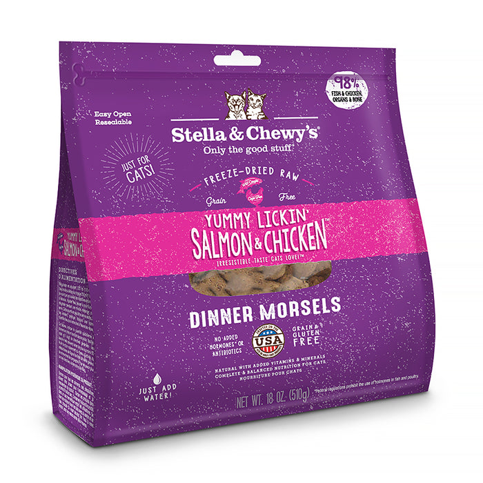 Stella & Chewy's Cat Dinner Morsels Yummy Lickin' Salmon & Chicken 18oz