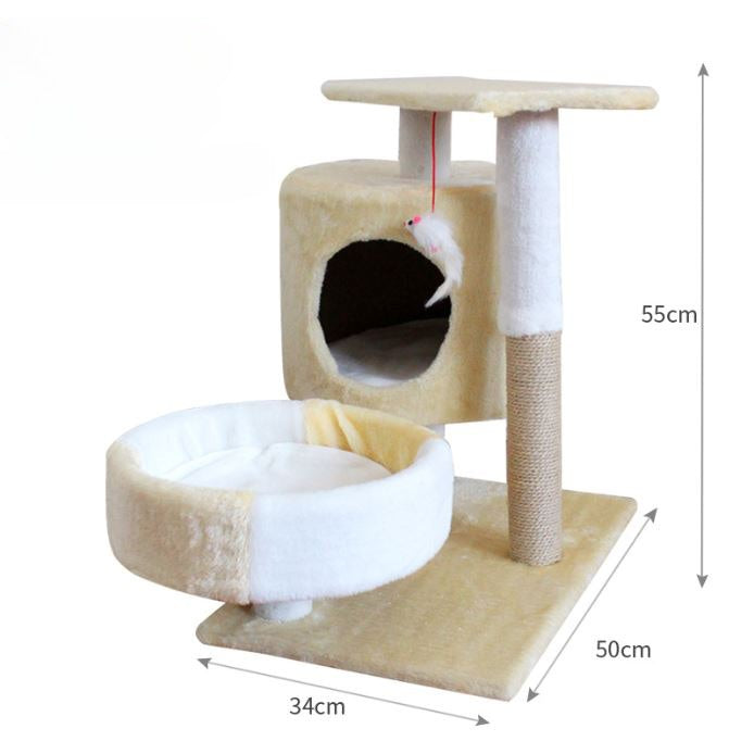 55cm Plush Cat Condo (Cream)