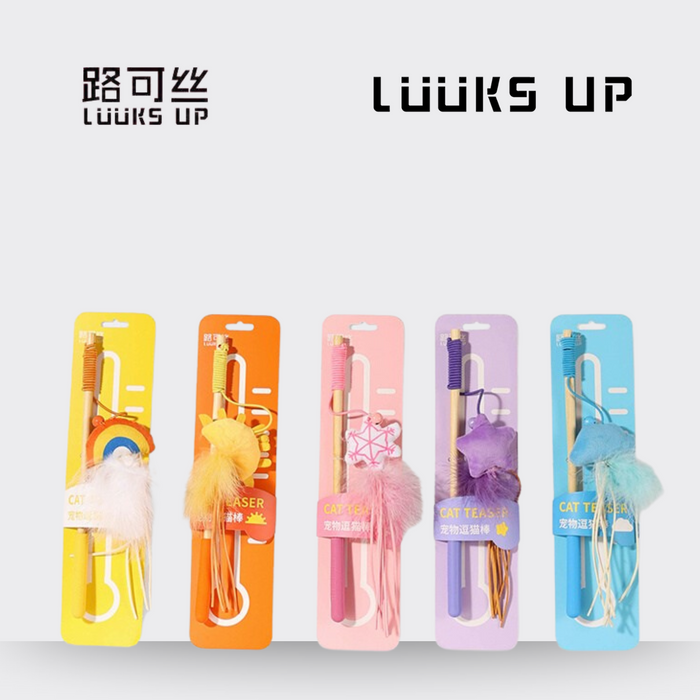 Luuks Up Purple Weather Colourful Cat Teaser Good Quality Last Long 30cm