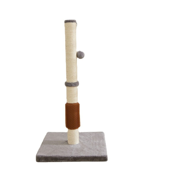 80cm Cat Scratcher Post with Self-Grooming Brush (Cream)