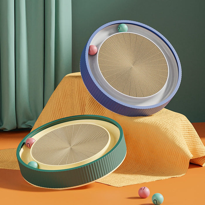 Interactive Cat Scratching Board with Ball & Scratch Bowl (Green/XL)