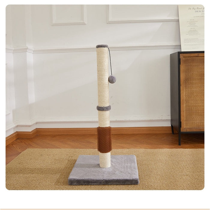 80cm Cat Scratcher Post with Self-Grooming Brush (Cream)