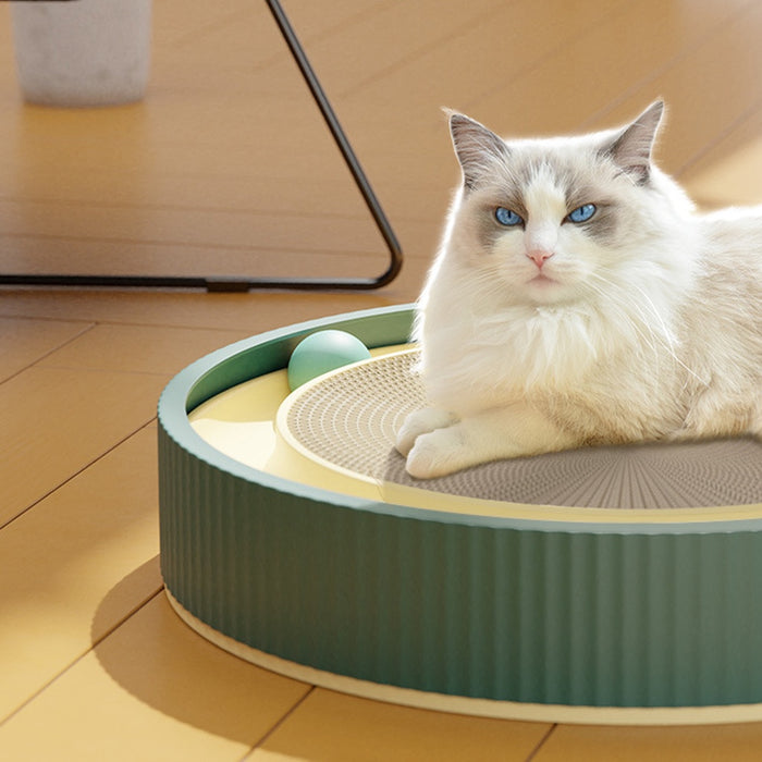 Interactive Cat Scratching Board with Ball & Scratch Bowl (Green/XL)