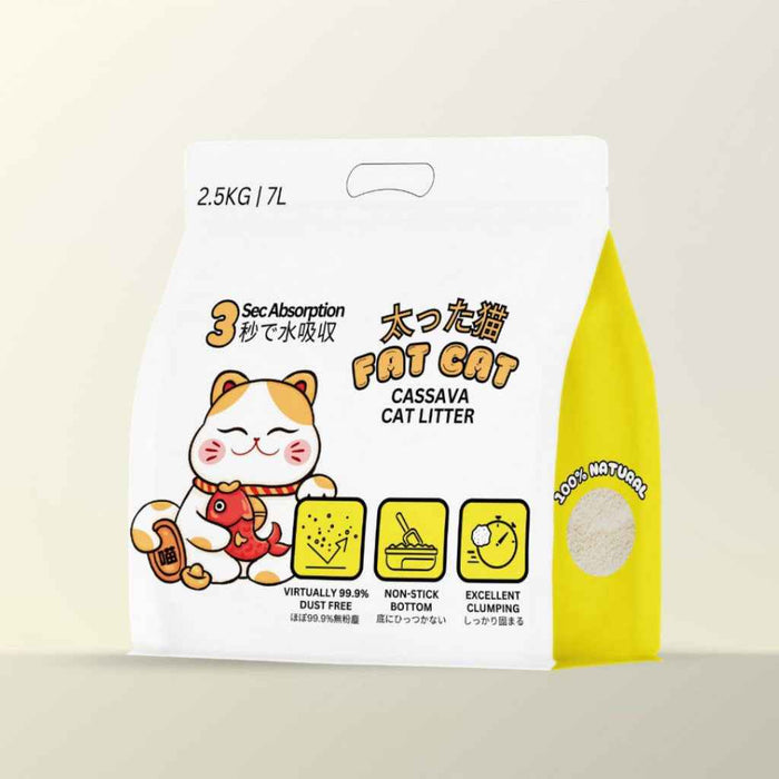 [2.5kg | 7L] Fat Cat Cassava Cat Litter
