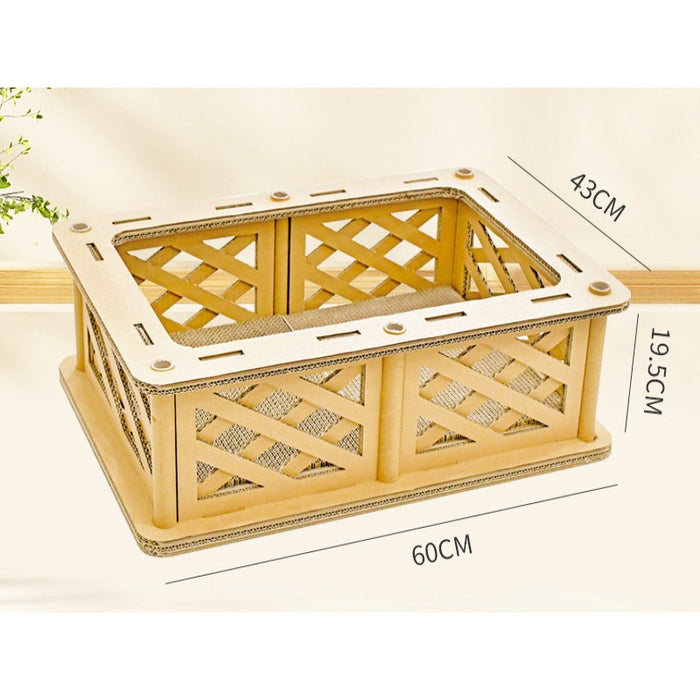 Rectangular Crate-Style Cat Scratcher & Relaxation Pad