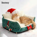 Green Christmas Decor Soft Pet Bed