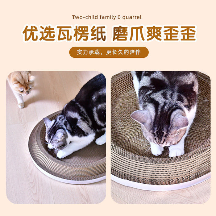 50cm Multi-Purpose Round Cat Nest Bed with Bell & Durable Scratching Board