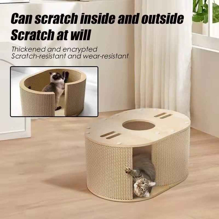 Double Holes Cat Tunnel Cat Scratch Board Cat House Cat Nest Integrated Wear-Resistant Cat Toys