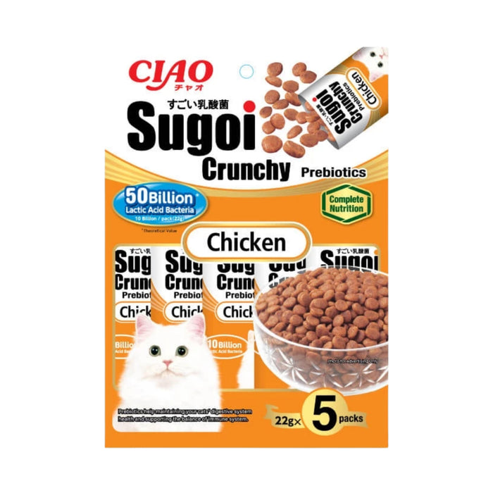 [Add to Cart - Get 1 FREE] CIAO Sugoi Crunchy Chicken Flavor Plus Prebiotics 22g x 5packs